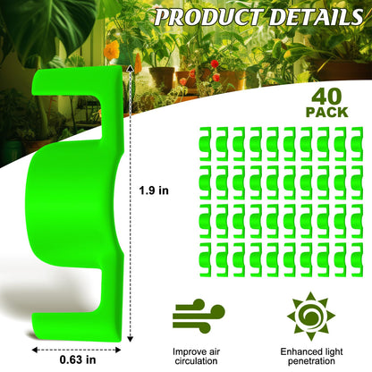 Feekoon 40 Pack Universal LST Plant Training Clips Reusable Low Stress Branch Benders for Enhanced Light Exposure & Airflow – Ideal for Indoor Gardening Cultivation to Bend or Interlock Stems(Green)