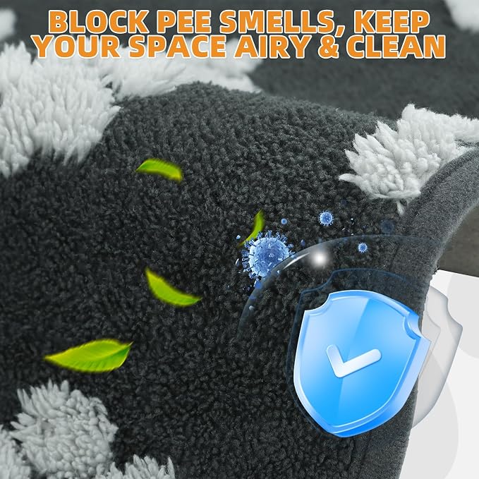 KOOLTAIL Washable & Waterproof Dog Whelping Pad for Large Dogs, 36x41in Super Absorbent & Soft Warm Plush Puppy Pads Potty Training, Quick Dry Reusable Pet Mats for Whelping Box Supplies,Playpen,Crate