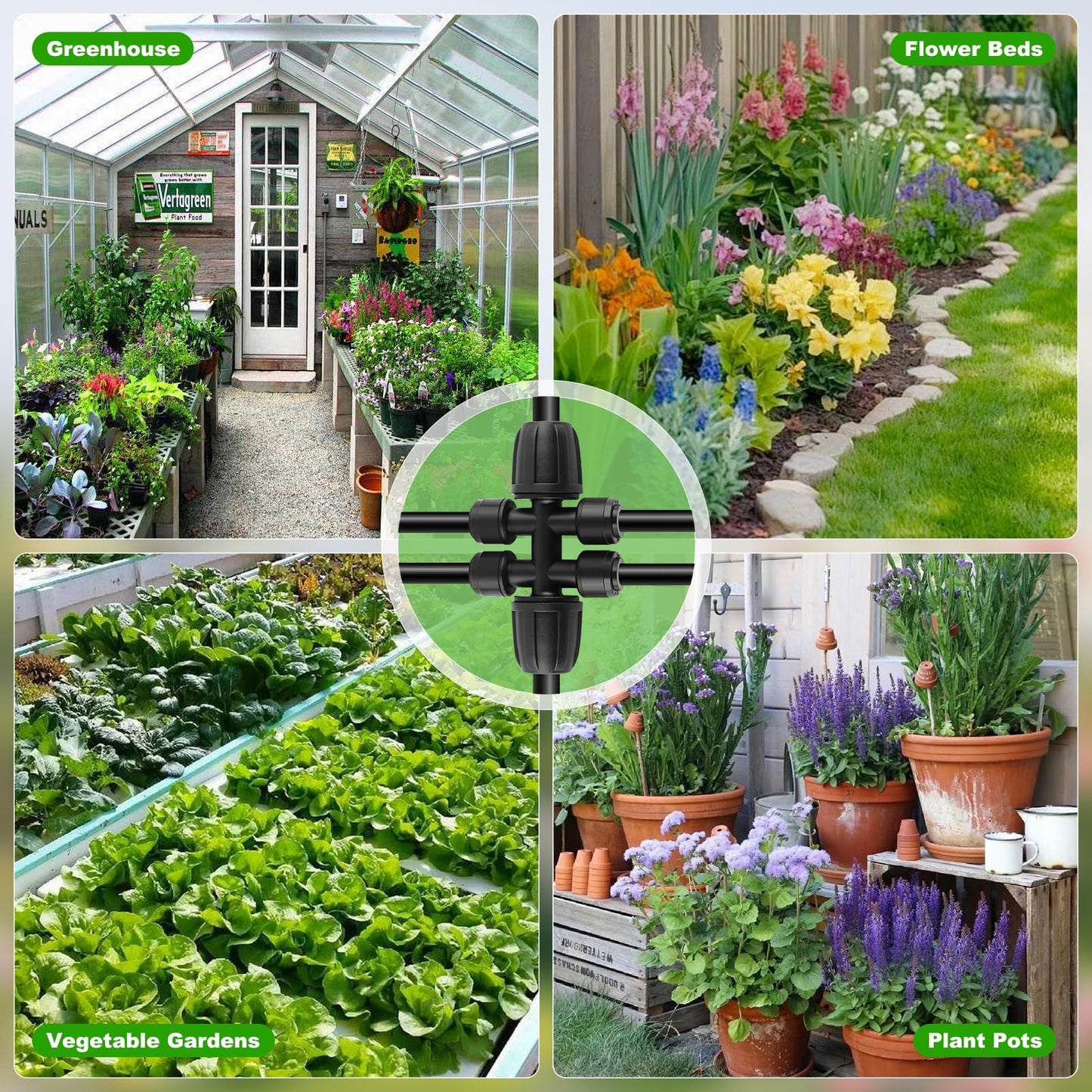 Compact Programmable Solar Automatic Plant Waterer Kit Work with Indoor Outdoor,Self Watering Drip Irrigation Pump Indoor/Outdoor Vacation Free (50FT 5/16" Main Tube Kit)
