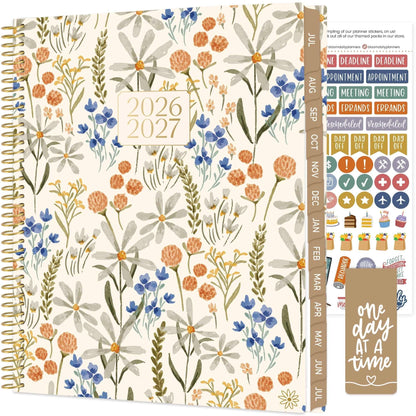 bloom daily planners 2026-2027 (8.5" x 11") Academic Year Day Planner (July 2026 - July 2027) - 13 Months Weekly & Monthly Agenda Organizer with Stickers & Tabs - Whimsical Wildflowers