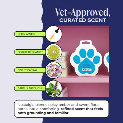 Companion Candles Nostalgia Pet-Friendly Wax Melt – Spicy Amber & Sweet Floral Fragrance - Coconut Soy Wax, Long-Lasting Scent, Made in USA, 3 oz