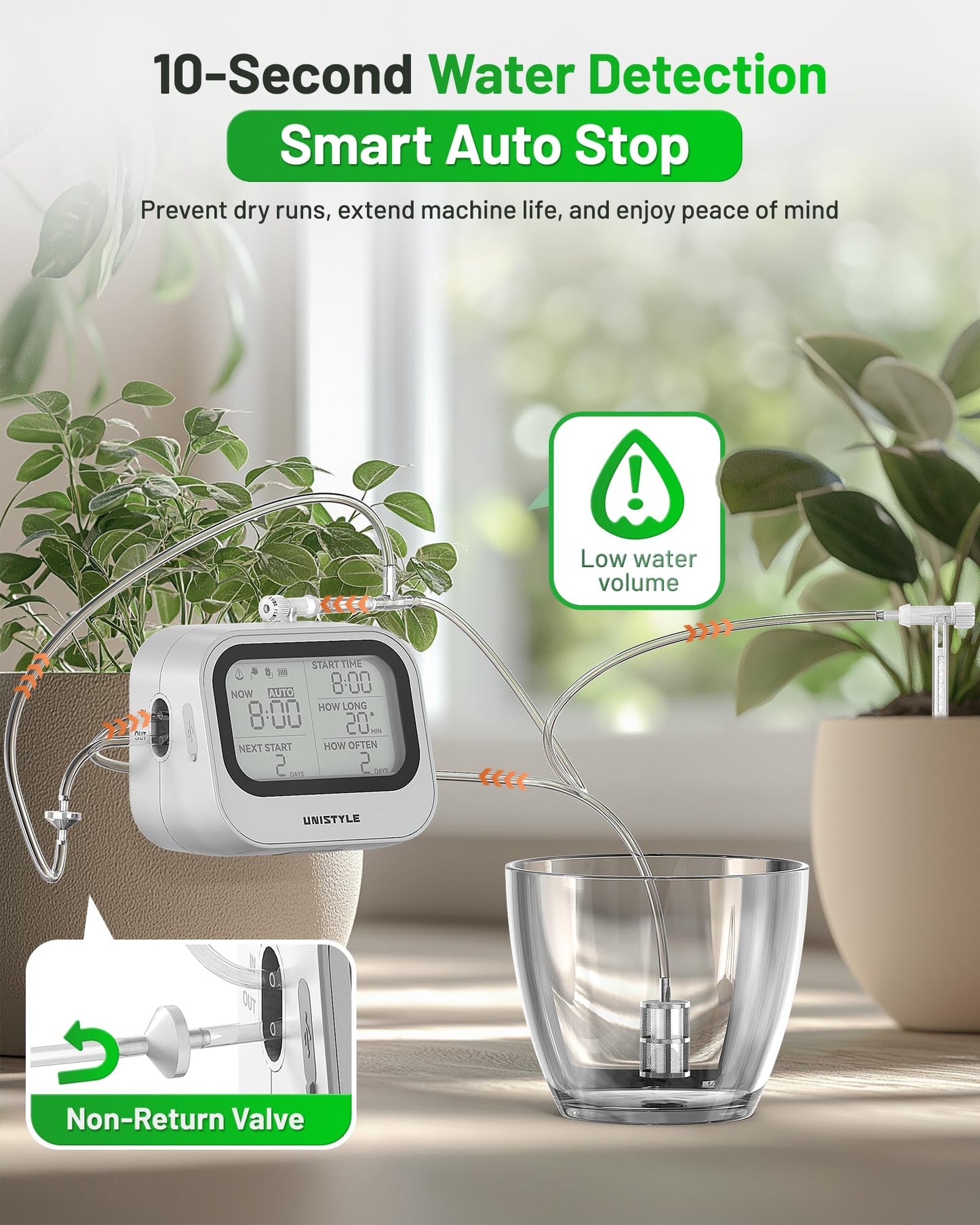 [All-New 2027] Automatic Plant Waterer for Indoor, Unistyle Plant Watering Devices for Potted Plants, Drip Irrigation System with Programmable