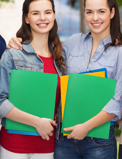 SUNEE 2 Pocket Folders with Prongs (25 Pack, Green), Paper Folders with 2 Pockets and 3 Prongs Fit Letter Size Paper, Folders with Prongs for School Office Home Business