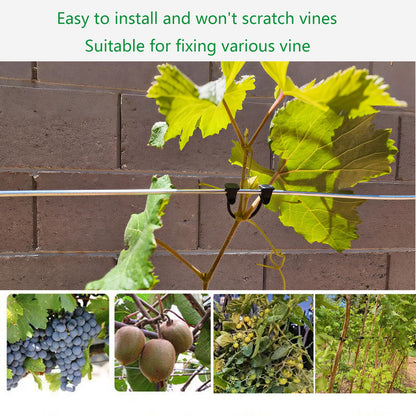 Plastic Vines ClipTomato, Grape, Raspberry, Kiwi Vine Clip Garden Plant Support Clip Vegetable Fixed Hook Plant Lock Tomato, Grape, Raspberry, Kiwi Vine Buckle Suitable for 9#-12# Thread(200 PCS)