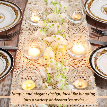 Ziliny 48 Pcs Clear Glass Votive Candle Holders Bulk Tealight Candle Holders Wedding Table Centerpiece Decor Vase for Wedding Bridal Shower Party Decoration