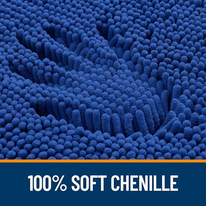OLANLY Large Bathroom Rugs 44x32, Extra Soft Absorbent Chenille Bath Rugs, Rubber Backing Quick Dry, Machine Washable Bath Mats for Bathroom Floor, Tub and Shower, Home Decor Accessories, Royal Blue