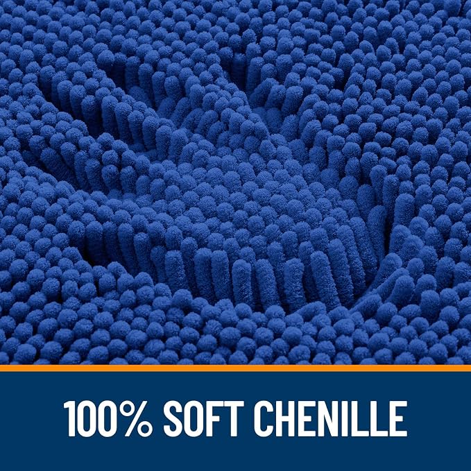 OLANLY Bathroom Rugs 34x21, Extra Soft Absorbent Chenille Bath Rugs, Rubber Backing Quick Dry, Machine Washable Bath Mats for Bathroom Floor, Tub and Shower, Home Decor Accessories, Royal Blue