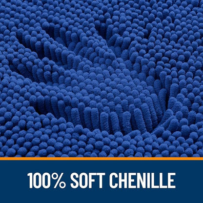 OLANLY Large Bathroom Rugs 59x35, Extra Soft Absorbent Chenille Bath Rugs, Rubber Backing Quick Dry, Machine Washable Bath Mats for Bathroom Floor, Tub and Shower, Home Decor Accessories, Royal Blue