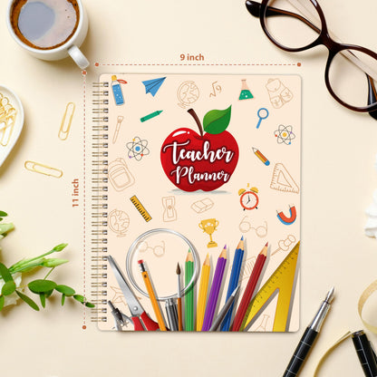 Teacher Planner - Undated Teacher Planner 9''x11'', Undated 2026-2027 Teachers Lesson Planners/Plan Book/Calendar Planners with Stickers, Schedules, Calendars and Inner Pockets