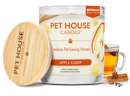 One Fur All Pet House Fall Candles, Long Lasting, Clean Burning, Soy Wax Scented Candles for Pet Odor, Apple Cider