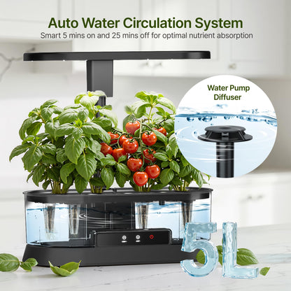 SUNCOZE Hydroponics Growing System with Removable Tank, 36W Dimmable Full Spectrum LED Grow Light, 12 Pods Indoor Herb Garden with 5L Split Water Tank, 21.6" Height Adjustable Hydroponic Garden