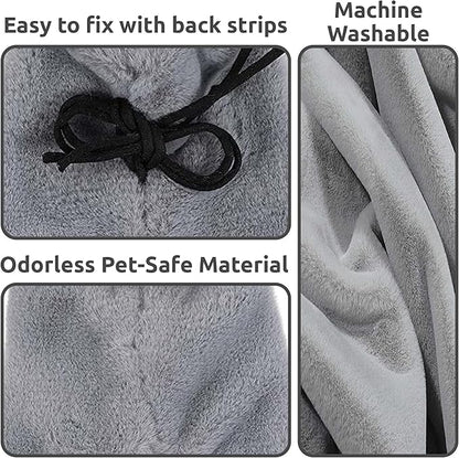SIMENA Bird Blanket for Cage, Corner Fleece Bed for Birds, Cozy Bird Warmer, Parrot House for Cage, Cuddle Nest Hanging Toy for Lovebirds Parakeet (Grey, Large)