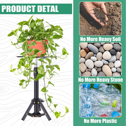 2PCS Adjustable Universal Plant Risers for Pots Inside, Pot Fillers for Planters, Planter Inserts for Large Pots,Planter Lift Insert for Tall Square Round Taper Planter with 14-22" Rise & 7.8-12.6"Top