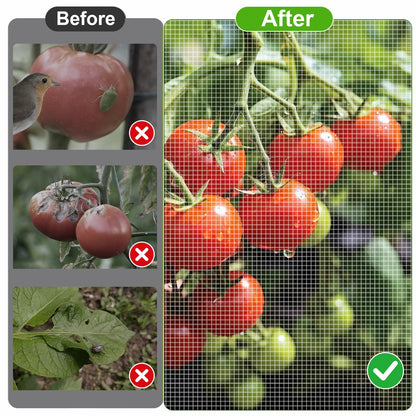 6 Pcs Tomato Netting for Garden Protection, 57" X 17.7" X 17.7" Square Tomato Cage Insect Barrier Plant Netting Mesh Cover with Zipper & Drawstring, for Vertical Climbing Plants Vegetables Fruits