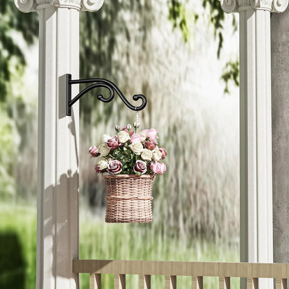 Qiuzido 8 Inch Plant Hanger Plant Hook - 2 Pack Metal Plant Bracket Wall Hooks, Modern Designfor Hanging Flower Basket, Lanterns, Bird Feeder, Wind Chimes Indoor & Outdoor.