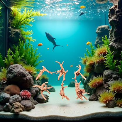 1 Pc Natural Aquarium Driftwood Branches Wood Aquarium Trunk Driftwood Tree Fish Tank Log Decoration Plant Stump, Aquarium Décor Thematic Ornaments Assorted (8-10cm)