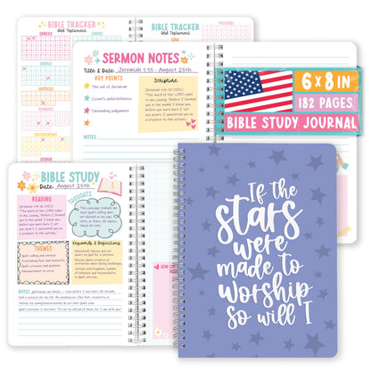 Guided Bible Study Journal for Women - Bible Journal for Women, Sermon Notes Notebook, Church Notes Journals, Scripture Study Supplies and Journaling Kit, Christian Graduation Gifts