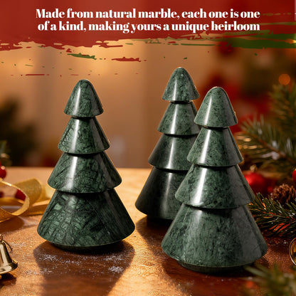 Koville Marble Christmas Tree - Dual-Use Candle Holder, Natural Stone Holiday Decor for Home & Gift Giving