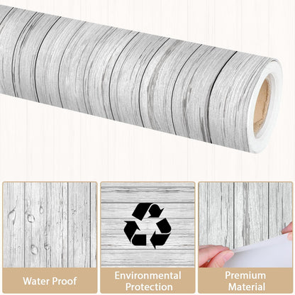 Qyeahkj Wood Grain Bulletin Board Paper Roll Rustic Bulletin Board Background Paper Gray Fade Resistant Classroom Decoration Poster Art Craft Home Wall Education Decor Supplies 17.7in x 20ft