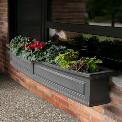 Mayne Nantucket 6-Foot Window Box – Self-Watering, Weather-Resistant Planter for Flowers – Durable Design for Outdoor Use, Perfect for Windows