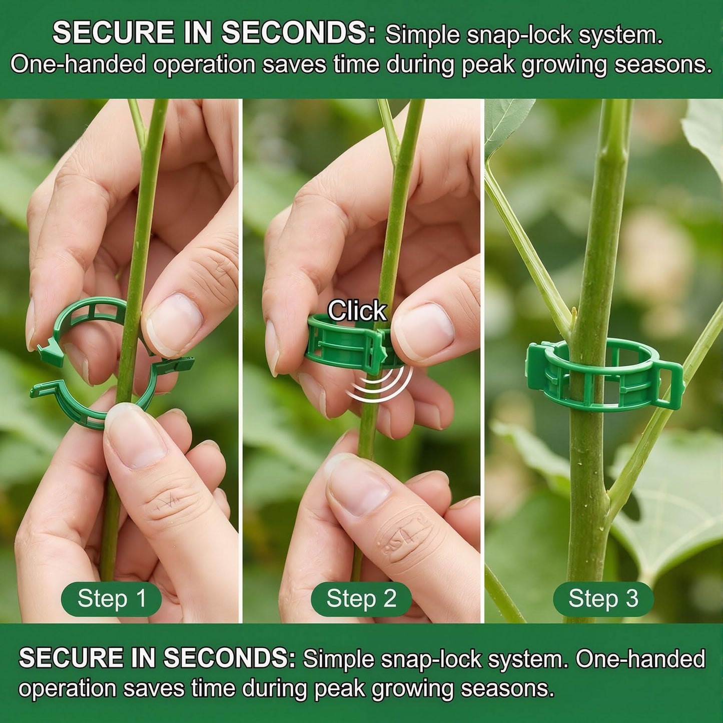 300Pcs Tomato Clips Plastic Plant Support Clips for Garden Trellis Twine and Greenhouse Vine Support Garden Clips for Tomatoes Cucumbers Peppers Climbing Vegetables and Flowers Upright Growth