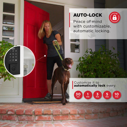 Kwikset SmartCode 270 Keyless Entry Electronic Touchpad Deadbolt Door Lock with Auto-Lock, Custom User Codes, Advanced Security in Satin Nickel Traditional