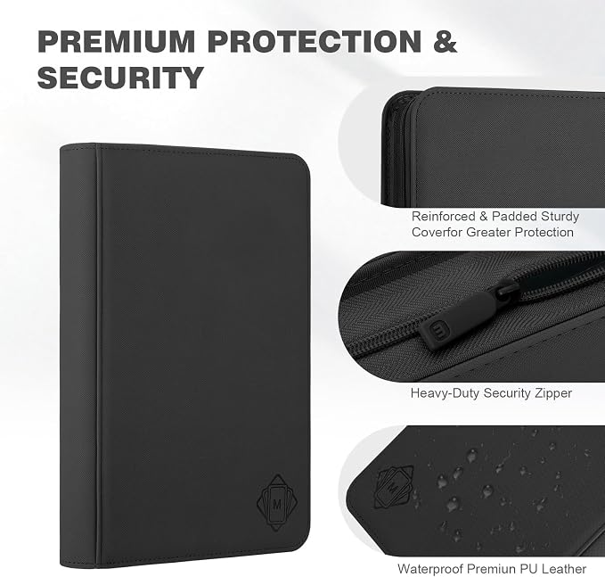 Trading Card Binder with 9 Side Loading Pocket Card Album Hold Up to 540 Cards PU Card Collection Binder, Collectible Albums Card Folder for MTG, TCG, Sports Cards