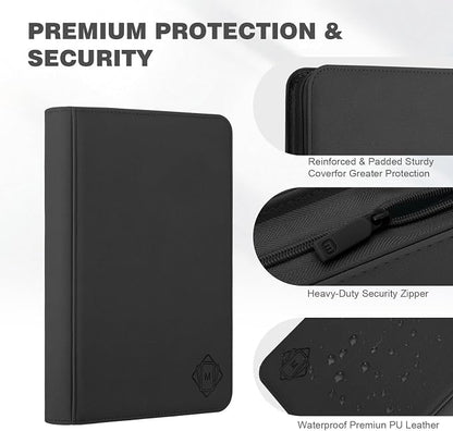 Trading Card Binder with 9 Side Loading Pocket Card Album Hold Up to 540 Cards PU Card Collection Binder, Collectible Albums Card Folder for MTG, TCG, Sports Cards