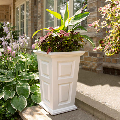 Mayne Wyndham 24-Inch Tall Planter – Self-Watering, Weather-Resistant Planter for Flowers – Durable Indoor/Outdoor Design for Patio, Porch, or Entryway