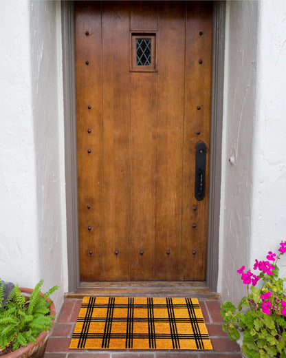 KAF Home - 17" x 30" Coir Doormat - Triple Stripe Grid