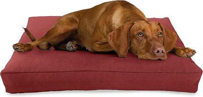 XX-Small - 18 x 12 x 4 - Cranberry Premium Organic Hemp Dog Bed - CertiPUR Fill - Removeable Cover