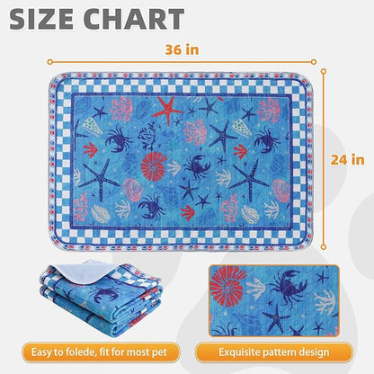 KOOLTAIL Summer Washable Pee Pads for Dogs, 2 Pack Super Absorbent Reusable Puppy Training Pads Waterproof, Nonslip & Leak-Proof Dog Pee Pads,Large Pet Mats Whelping Pads for Floor,Crate,Couch,24"x36"