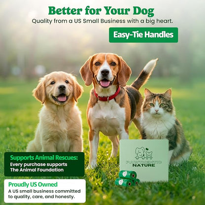Dog Poop Bags, Light Baby Powder Scent, 60 Count (4 Rolls), Certified Compostable Cornstarch Blend - ASTM D6400 & EN 13432, Extra Thick, Leak-Proof, 9x13 Inch for Dogs & Cats