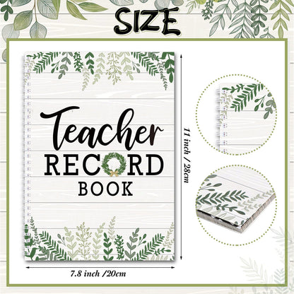 Fuyoooo Farmhouse Teacher Record Book Teacher Grade Books 2026-2027 Spiral Bound Record Planner 2026 Class Grade Book Office Favors for Classroom Attendance Decoration Double Sided