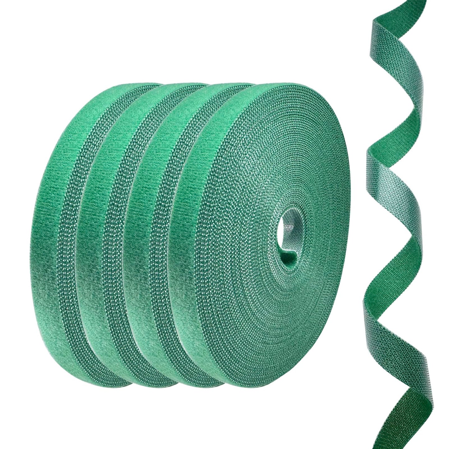 4 Rolls Plant Ties, Adjustable Garden Tape for Plant Twist Ties, Reusable Thicker Support for Growing Green Tape, Strong Grip, Tomato Vines Indoor Outdoor, 50 Ft X 0.47 Inch