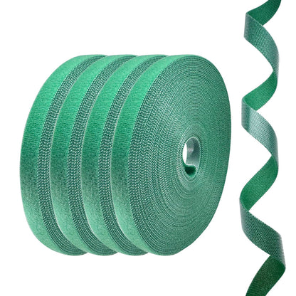 4 Rolls Plant Ties, Adjustable Garden Tape for Plant Twist Ties, Reusable Thicker Support for Growing Green Tape, Strong Grip, Tomato Vines Indoor Outdoor, 50 Ft X 0.47 Inch