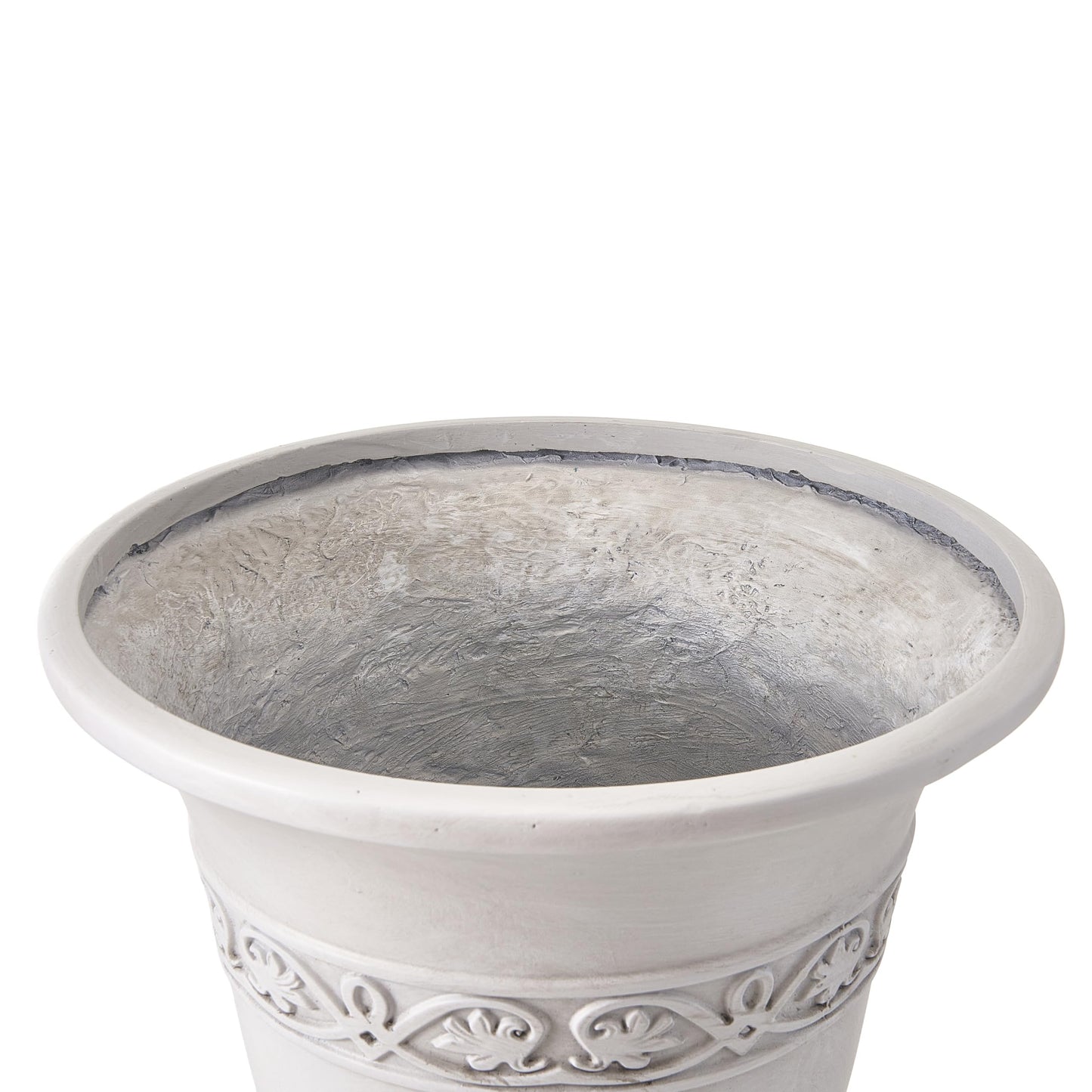 Christopher Knight Home Sical Round Concrete Planter Set of 2, 2 Pack Garden Flower Pot with Drainage Hole, MGO Patio Urn Planter for Outdoor Plants, Outdoor Planter Box, No Assembly, Antique White