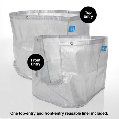Modkat® XL Litter Box, Top or Front-Entry Configurable, Full Height Seamless Base, Reusable Litter Liners, Sifting Litter Scoop, 2X Bamboo Charcoal Filters - Gray