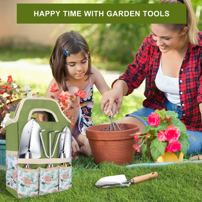 Kynup Gardening Tools, Garden Tools Set-9 Piece Gardening Gift for Women, Gardening Kit Ideal Hand Gardening Spades, Thickened Stainless Steel, Rust-Proof, Garden Supplies, Essentials, Garden Stuff