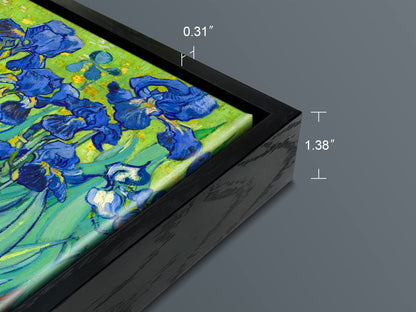 Wieco Art Irises Modern Stretched and Framed Floral Giclee Canvas Print By Van Gogh Famous Flowers Oil Paintings Reproduction Artwork Pictures on Canvas Wall Art for Bedroom Home Decorations