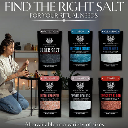 Pink Himalayan Salt for Love, Self-care, and Healing Rituals – Himalayan Pink Salt Ideal for Baths, Spells, and Circle Casting – 5 Oz Bag, Witches & Wiccan