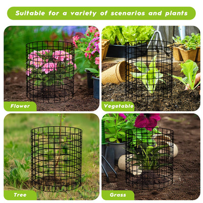 10 Pack Plant Protectors from Animals Wire Plant Protector Cage to Keep Animals Out with Zip Ties & Stakes, 30 Panels Bendable Metal Mesh for Flowers Vegetables