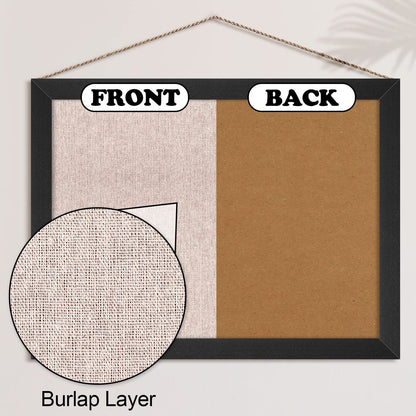 Teling 6 Pack Wood Bulletin Boards with Linen 12''x 16'' Cork Board for Walls with 60 Pushpin Decorative Wood Framed Display for Classroom School Office Bedroom (Black)