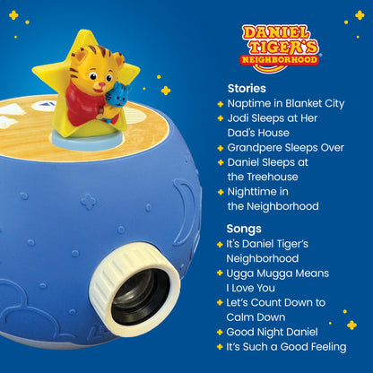 LUNA STORYTIME Kids Book Projector – 5 Daniel Tiger & 5 Classic Read-Aloud Stories, 10 Songs & Night Light & Soothing Dream Music | Children Ages 3+ Storytime Projector | Toys, Owl & Daniel Tiger