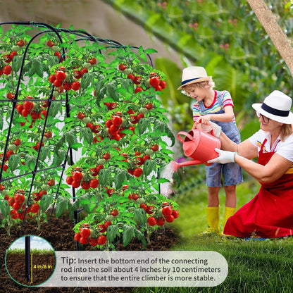 OTOSUNNY Cucumber Trellis, 50x48 inch Metal Garden Arch Trellis for Climbing Plants Outdoor, Plant Support for Vegetable Vine Tomato Green Bean Pea Cucumber Trellis for Raised Bed Garden, Black