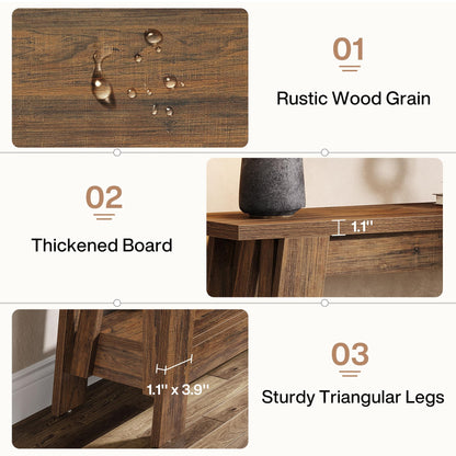 Tribesigns 41.3-Inch Farmhouse Entryway Table, 2-Tier Narrow Console Table Behind The Couch, Entryway Furniture with Storage for Small Spaces, Living Room, Hallway, Foyer, Rustic Brown