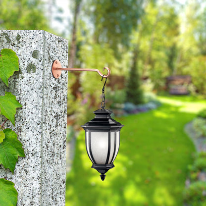 Monarch Abode Plant Hangers – Wall Mount Plant Hooks for Hanging Baskets, 7.5 Inch Metal Brushed Copper Fence Wall Plants Hanger for Outdoor Indoor, Flower Pot, Bird Feeder, Wind Chime Bracket, 2 Pack