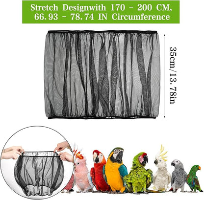 2-Pack Bird Cage Net,Adjustable Bird Cage Netting Seed Catcher,Birds Cages Seeds Catchers for Round & Square Large Cages, Fits Parakeets, Cockatiels & More