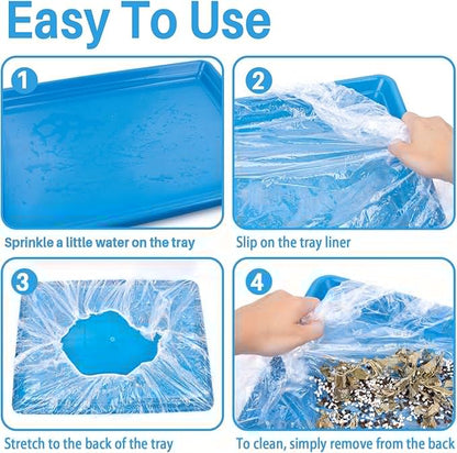 RAINFLOW Clear Plastic Disposable Cage Liner - 20PCS Rabbit Litter Box Liners Waterproof Elastic-Edged Universal Small Animal Cage Liner Bag for Bunny Bird Hamster Hedgehog Guinea Pig (19.6x27.5inch)