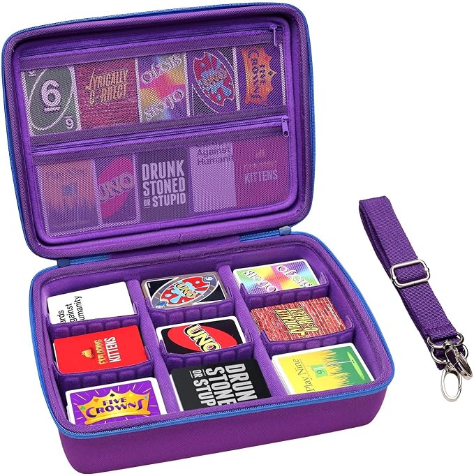 XANAD Card Game Case Fits 3000+ Cards, Fits for Baseball Sports playing card/UNO/playing card Against Humanity Card Game and All Other Card Games Expansions (Purple)